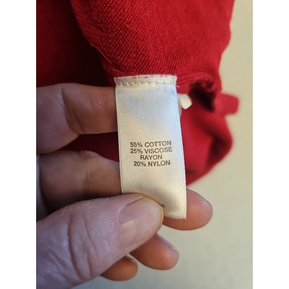 J Jill Red Tunic Sweater Top Womens Plus Size 2X Lightweight Viscose Cotto Blend
